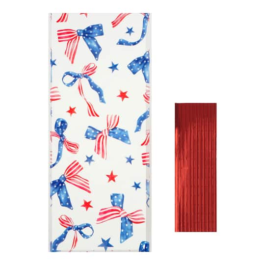 Red, White & Blue Flag Bow Treat Bags with Twist Ties, 12ct. by Makery™